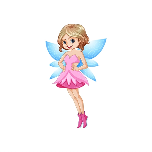 Blonde with Blue Wings Fairy Transparent Sticker
